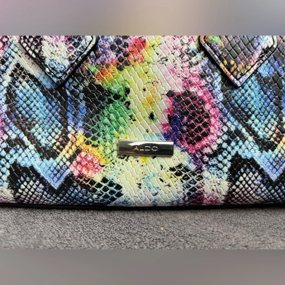 Aldo Maroubra multi-colored crocodile-embossed mini tote Crossover handbag